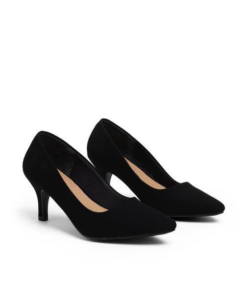 Zapatilla Negra Confort Kitten Heel 22901